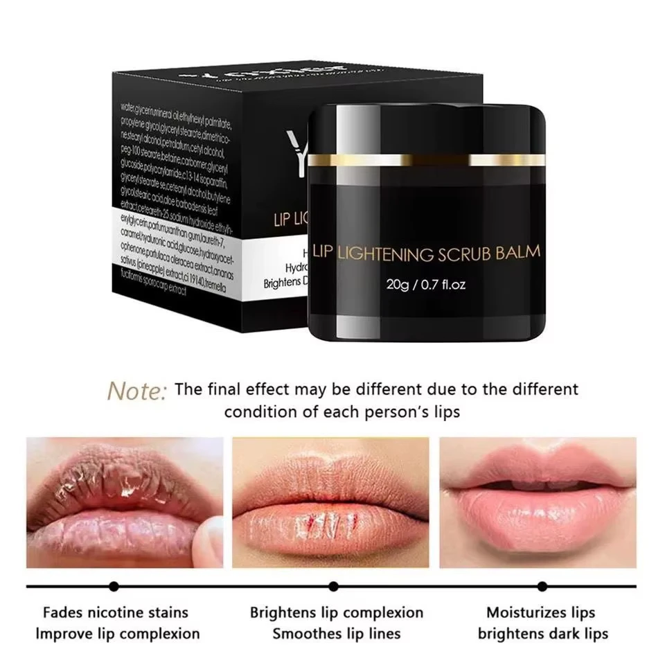 

Волшебный осветляющий скраб для губ Темно-черный розовый бальзам для губ Осветляющий против трещин Удаление Отшелушивание Пигментация Выцветание Тусклый увлажняющий