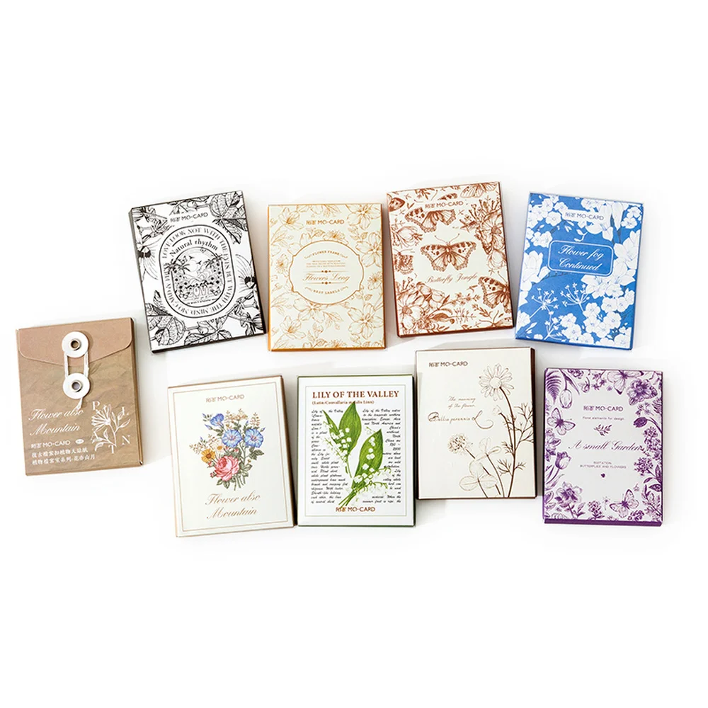 Mr.paper 8 Styles 30Pcs/Bag Vintage File Buckle Plant Stickers Literary Botanical Hand Account Decoration Material Stickers