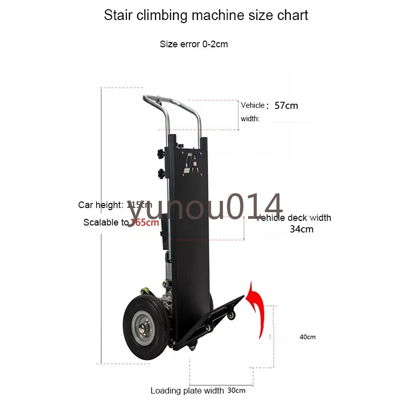 Folding Hand Trolley Cart, Mobile Tool, Electric Stair Climbing Machine, Vehicle Cargo Handling Cart, Up and Down Stair Climber