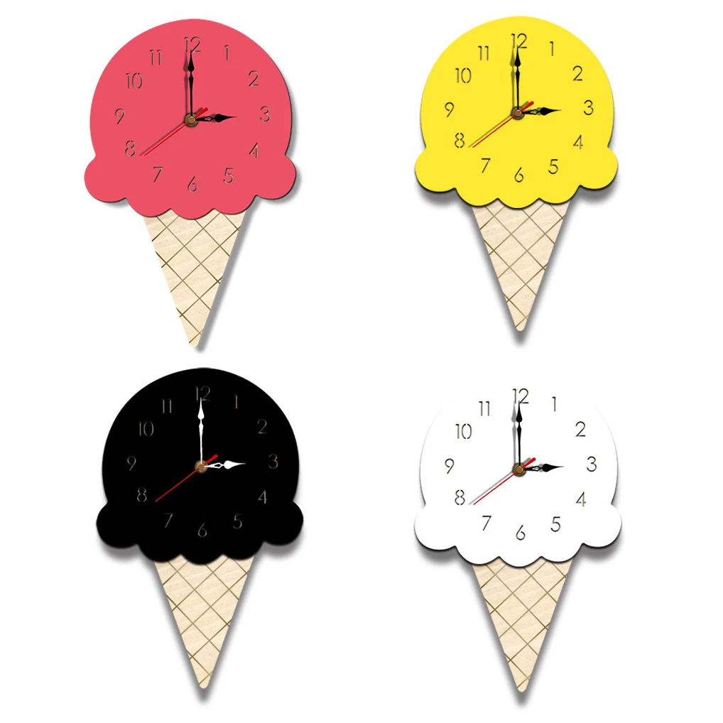 Nordic Ice Cream Wall Clocks Cartoon Mute Watch Wall Home Decor Kids Room Wall Decoration Cute Ornament Baby