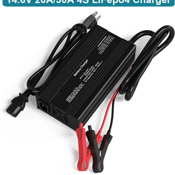 12V 20A LifePO4 battery charger 14.6V smart charger and maintenance for 4S LiFePO4 lithium iron deep cycle rechargeable batteries