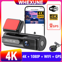 4K 3840*2160P Dash Cam Mini WIFI GPS Car DVR Camera Dual Len Video Drive Recorder Dashcam Registrar Black Box 24 Hour Monitoring