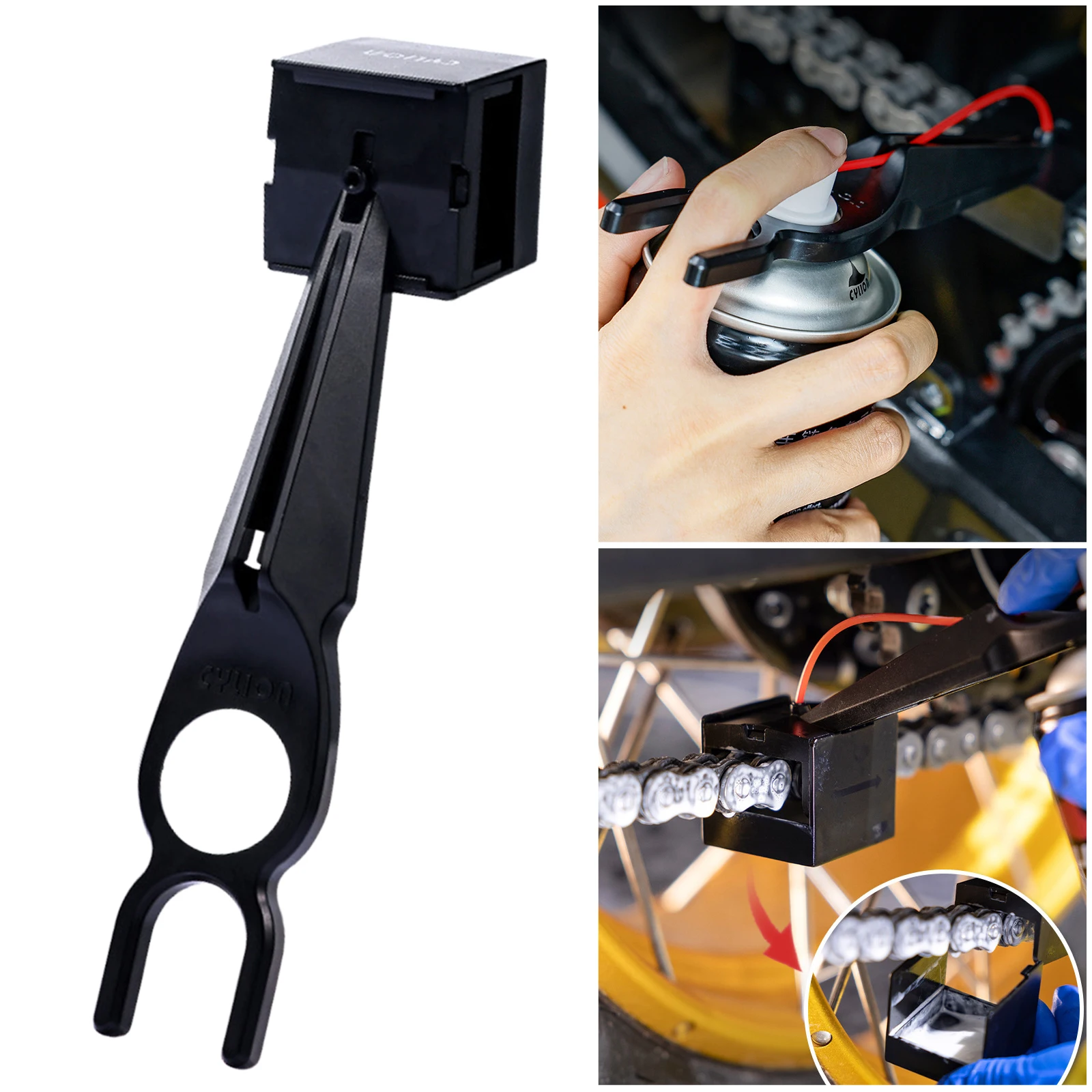 Motorrad Kette Lube Öler Werkzeug Chain-Free Kette Wachs Kette Reiniger Befestigung Schmiermittel Stroh Halter Positionierer Applikator
