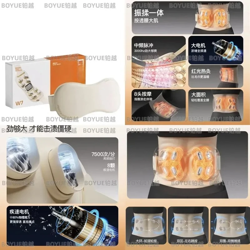 Heated Waist Massager Belt Lumbar Support Hot Compress Therapy for Back Pain Relief Muscle Strain Warming Brace