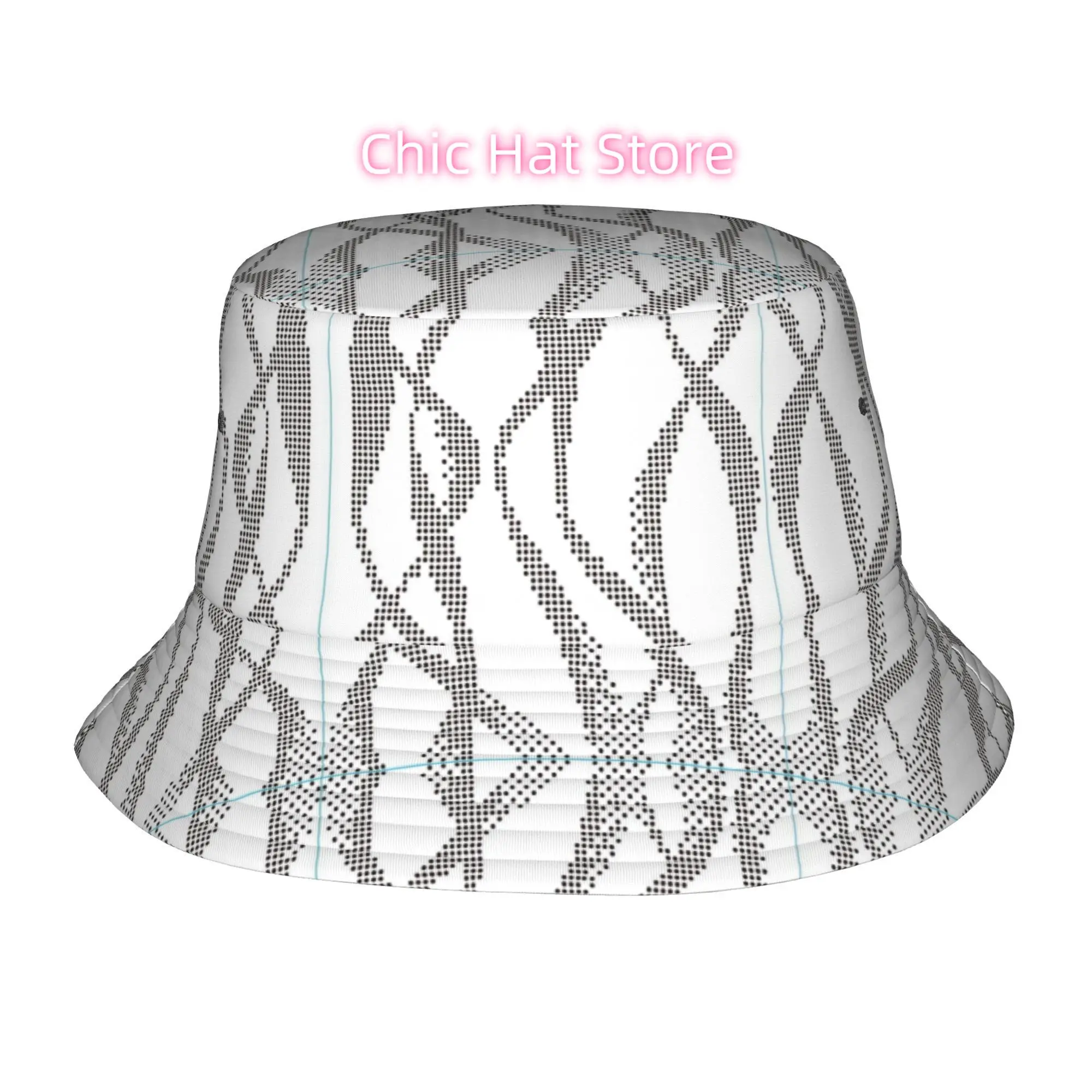 1pc Dotted Zebra Pattern Fully Printed Fisherman Hat Beach Hat, Unisex Outdoor Sun Hats, Sun Hats, Fashionable Bucket Hatss