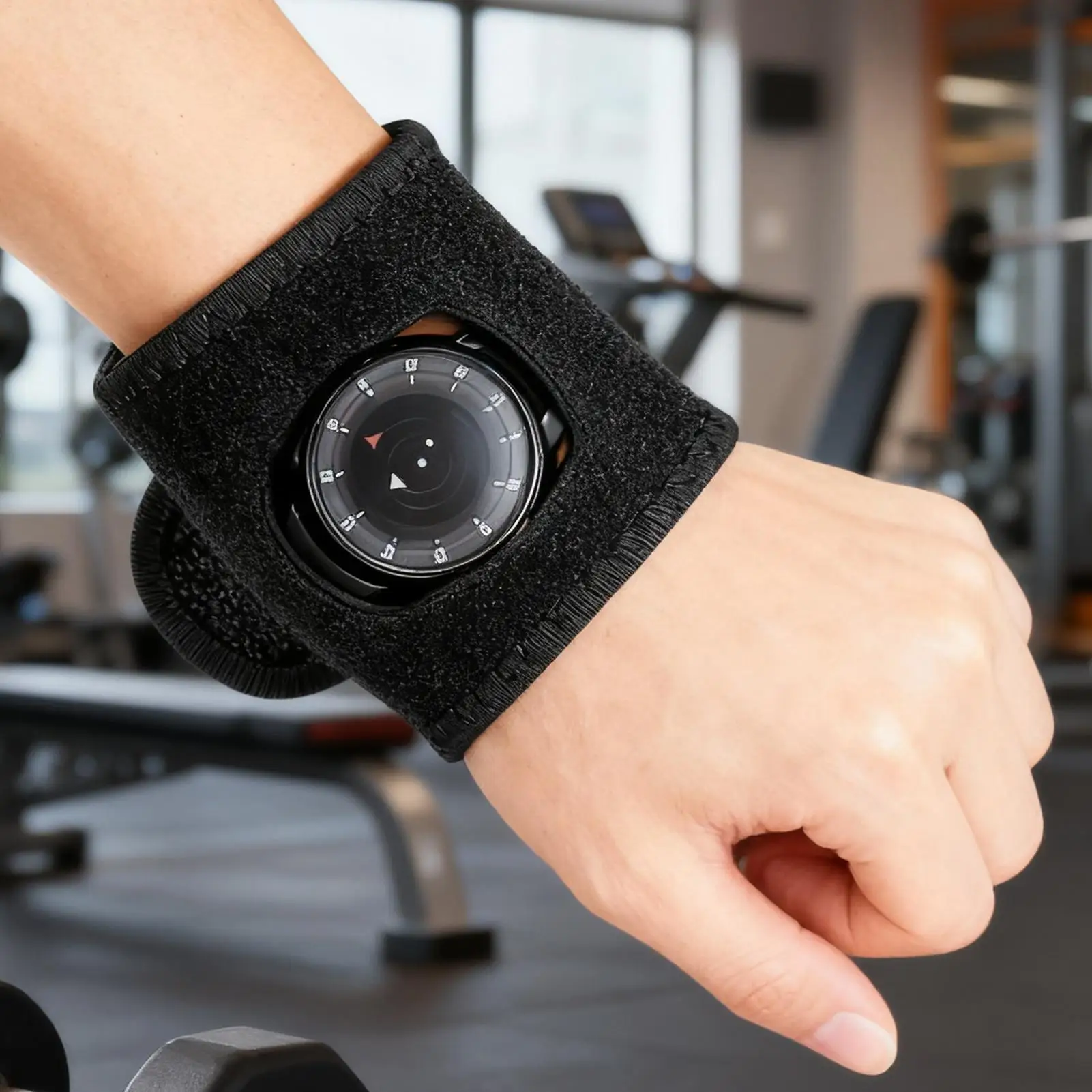 

Universal Thin Watch Protective Strap Cover + Screen Guard, Breathable Elastic Band for Women Men, Sports Workplace Travel