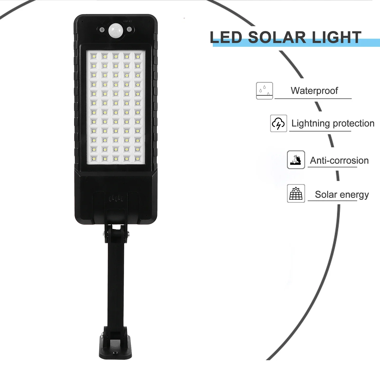 

1Set LED Solar Light High Brightness Wide Range Waterproof Street Lamp Easy Installation LED Solar Light