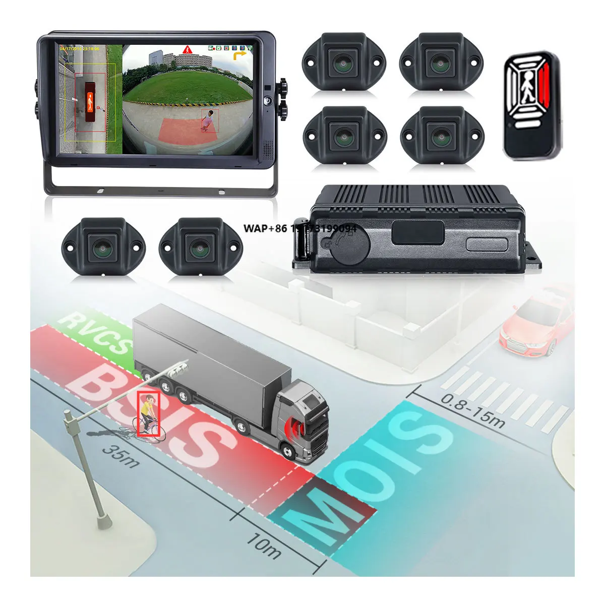 1080P 6 Channel  360 Degree Panoramic Parking System for Bus Truck Crane With One-minute Calibration