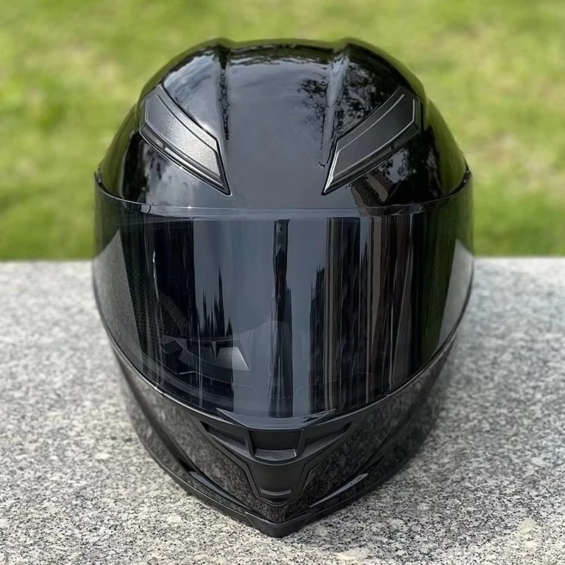 

Full Face Motorcycle Helmet Riding Big Spoiler Motorcycle Helmet Casco Casque Original Bright Black Helmet DOT Approved