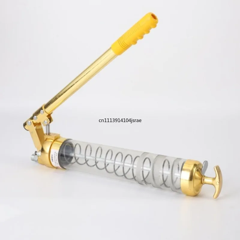 600CC High Pressure Manual Grease Gun, Heavy Duty Pistol Grip Grease Gun, Transparent Explosion-Proof Barrel