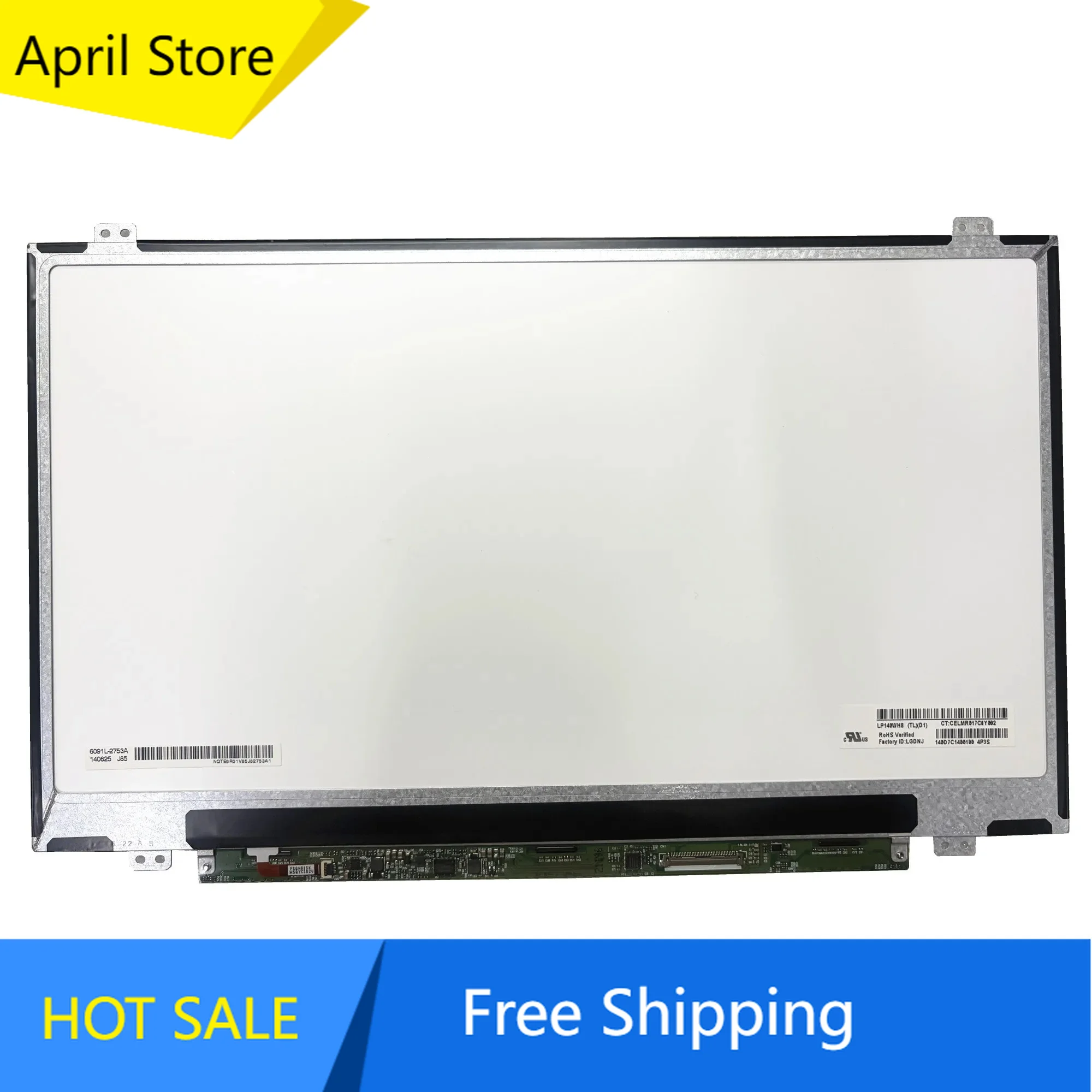LP140WH8-TLD1 TLA1 TLB1 N140BGE-L43 LTN140AT26 HB140WX1-100 200 N140B6-L02 14.0'' Laptop LCD Screen 1366*768 LVDS 40 Pins