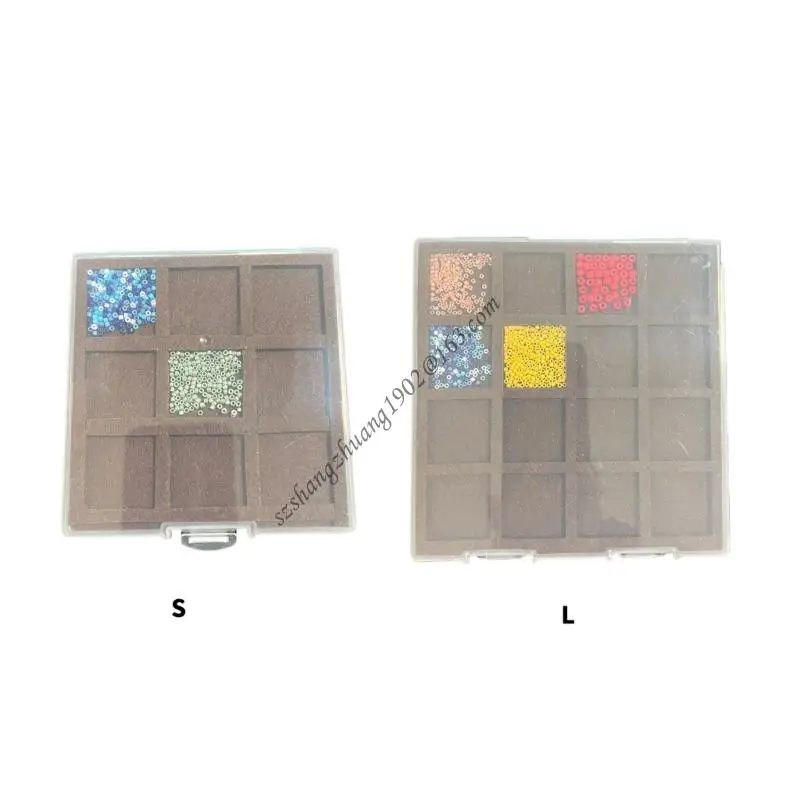 

Q6RB Professional 9 Slot Bead Sorting Tray Felt Plastic For Creative Projects