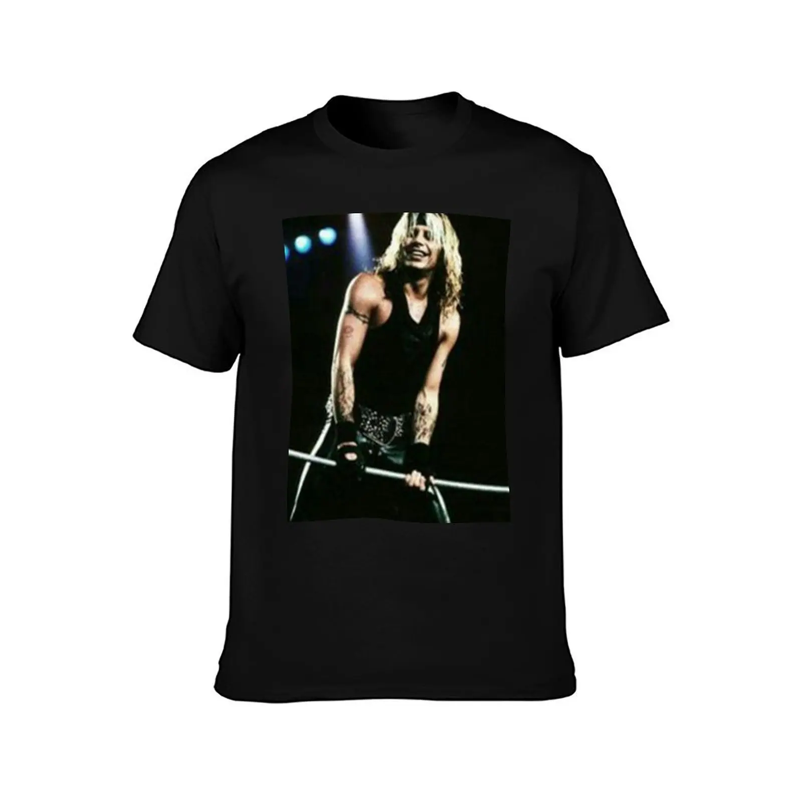 Vince Neil - Poster T-Shirt Basic Short Sleeve Cotton Blend T-Shirt