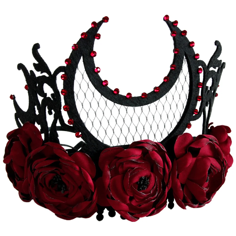 

Birthday Party Headwear Floral Crown Headband For Women Halloween Cosplay Festival Bride Carnival Hair Accessories