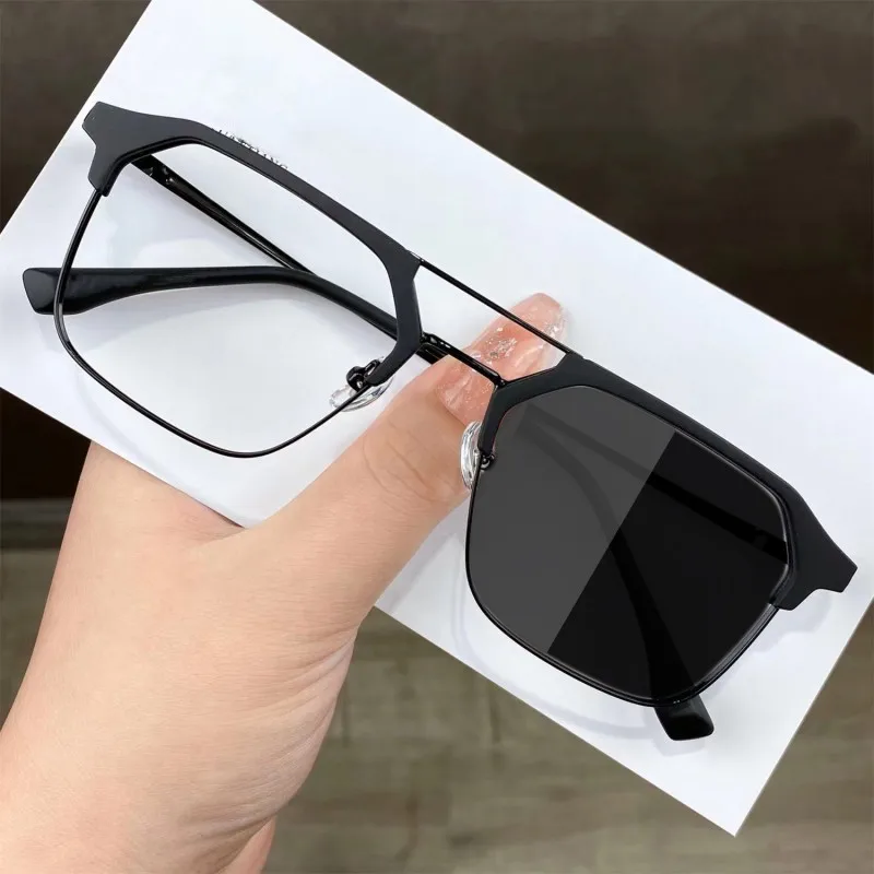 Outdoor Color Changing Photochromic Glasses Classic Minus Diopter Glasses for Men Women Luxury Square Short Sighted Eyewear