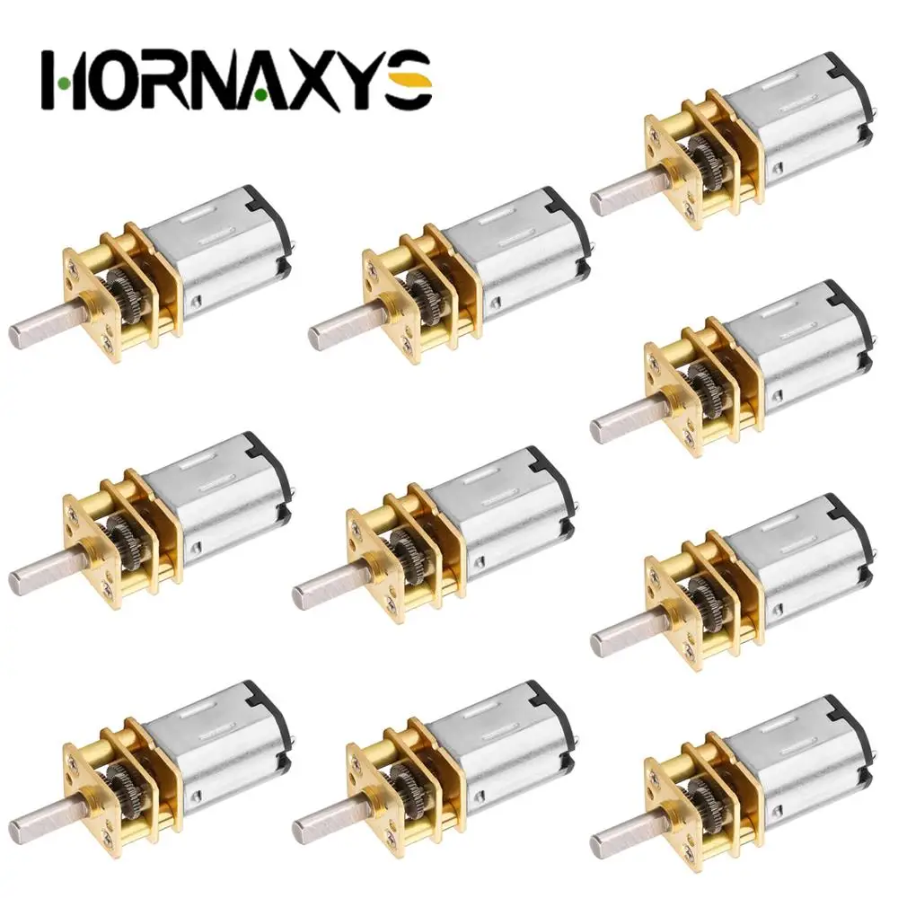 10pcs GA12-N20 DC 3V/6V/12V N20 Mini Micro Metal Gear Motor with Gearwheel DC Motors 15/30/50/60/100/200/300/500/1000RPM DIY Kit