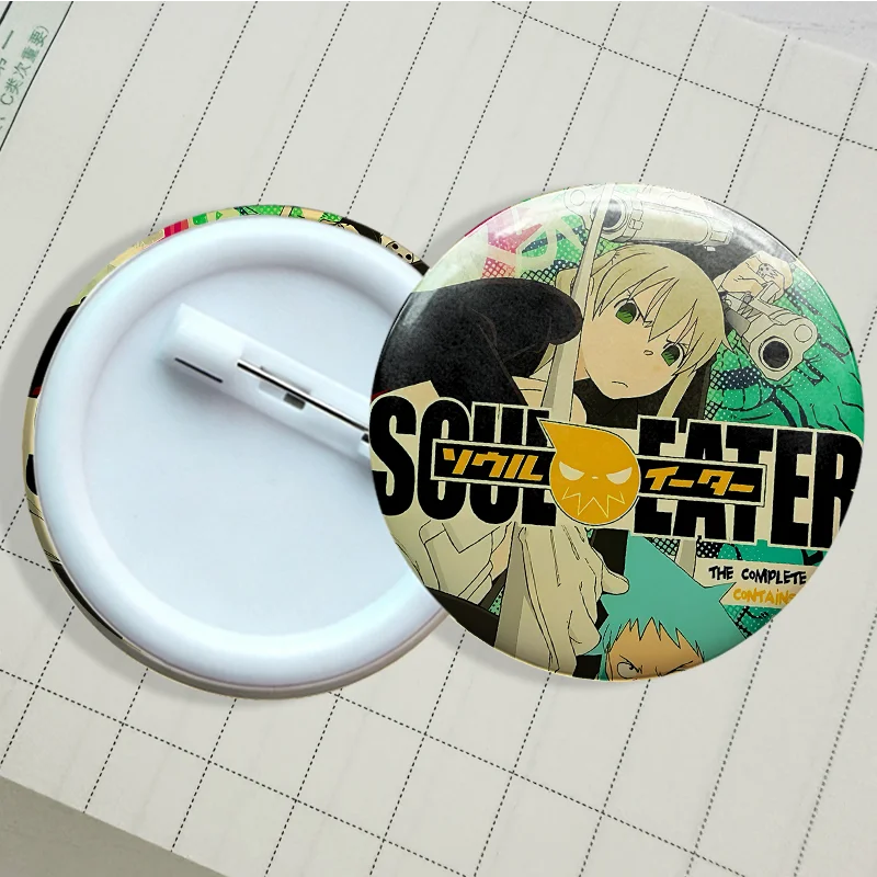 Soul Eater Brooches Anime Figure Lapel Pins Maka Albarn Death The Kid Cartoon Badge for Backpack Accessories Clothes Decoration