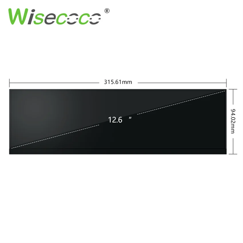 Wisecoco 12.6 Inch Strentch Bar Lcd Screen Advertising SD Card USB Input Video AotoPlay Edp  Driver Board Aida64