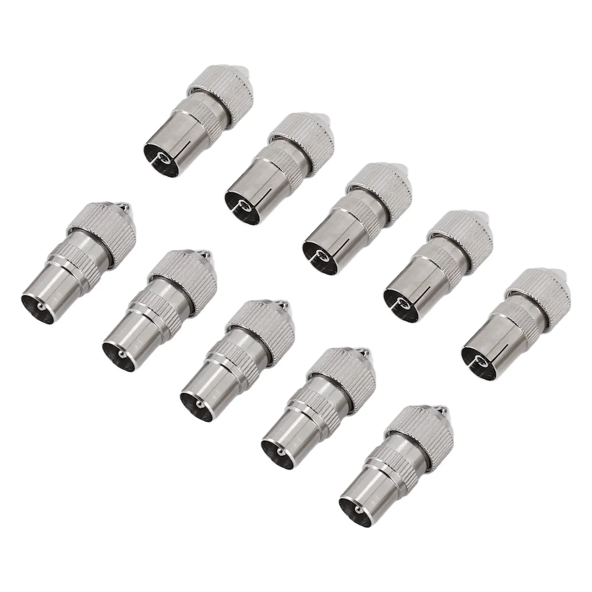 Nuevo 10 Uds (5 x macho, 5 x hembra) adaptador de conectores de Cable Coaxial aéreo de TV