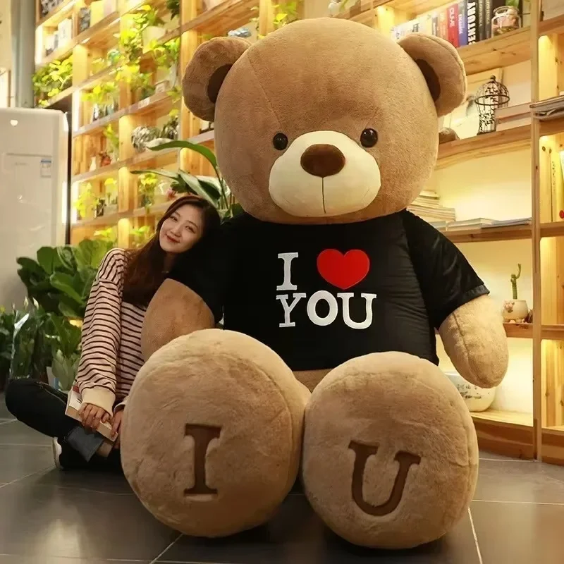 Teddy Bear Plush Doll 80/100cm Large Size Soft Stuffed Anime Pillow Room Decoration Grilfriend Wife Birthday Valentines Day Gift