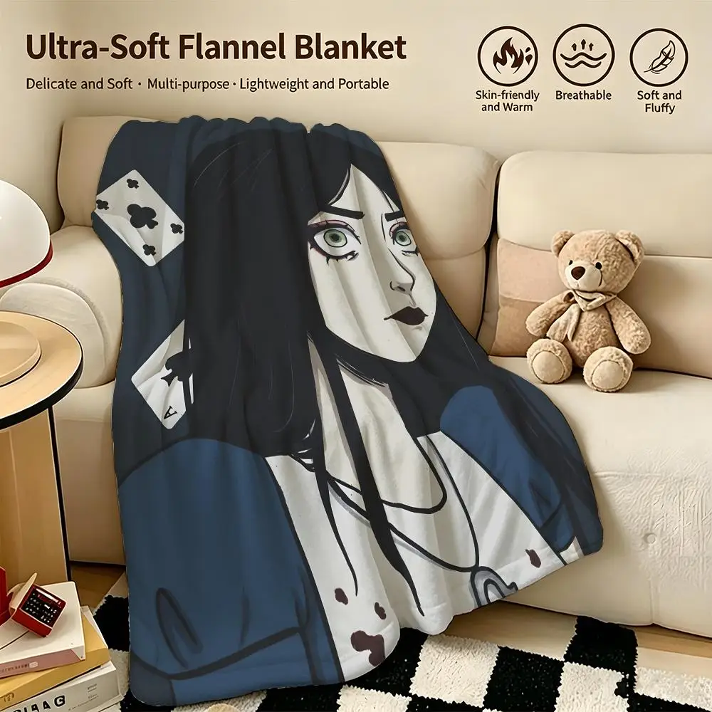 Game A-Alice Madness Returns-S Throw Warm Soft Flannel Blanket, Multi-use for Sofa Bed Camping Travel Nap