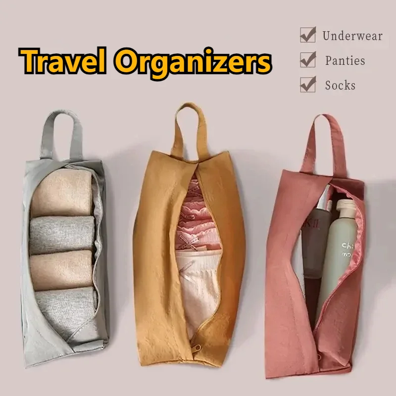 Travel Packing Organizers, Multipurpose Portable Storage Bags with Zipper for Socks, Panties, Cosmetics, Sundries