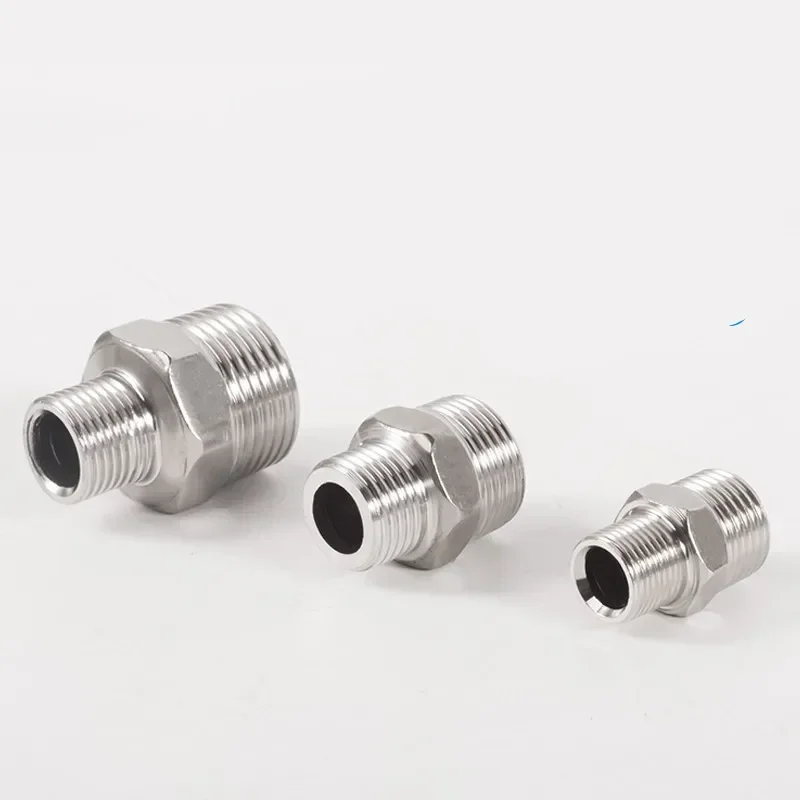 DN8 DN10 DN15 DN20 DN25 DN32 DN40 Male Thread Hex Nipple Union 304 Stainless Steel Pipe Fitting Connector Coupler water oil air