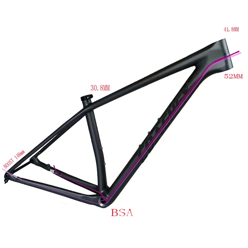 Ultralight Boost Frame Mountain Bike Cyclocross Frameset 148*12MM Gravel Frame Full Carbon Framework MTB Cuadro de Carbono