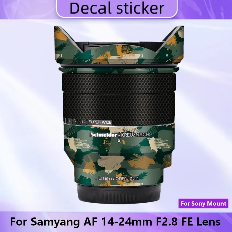 For Samyang AF 14-24mm F2.8 FE For Sony Mount Lens Sticker Vinyl Wrap Film Lens Body Protective Sticker Protector Coat