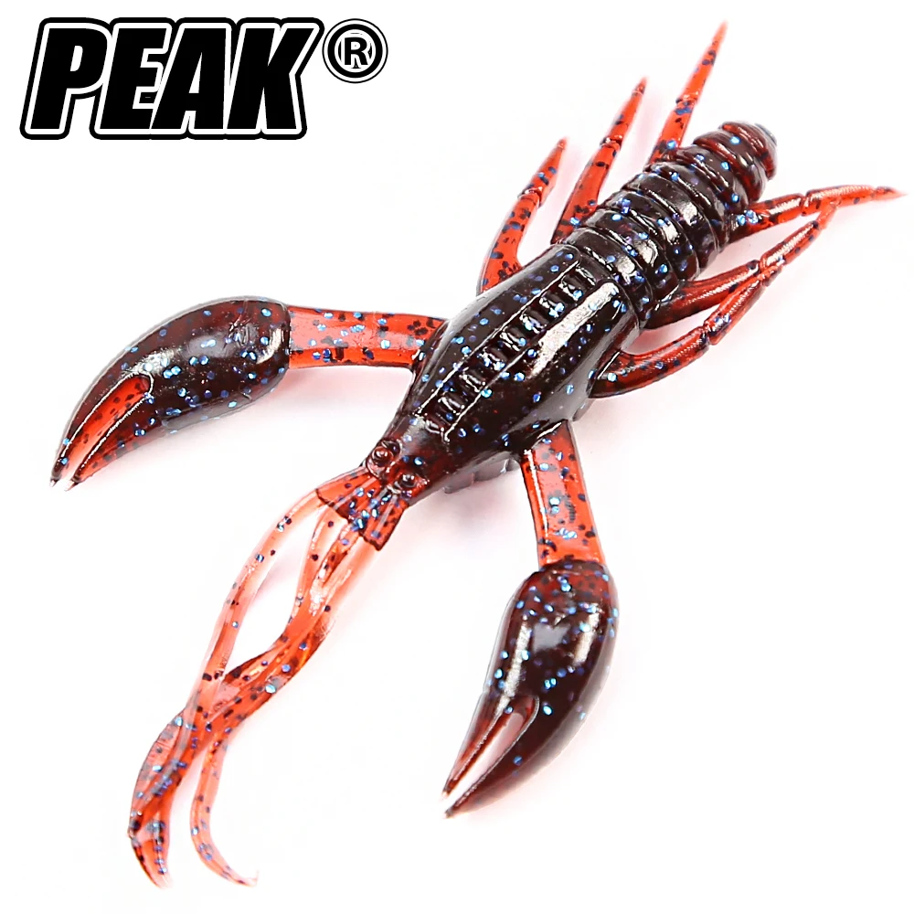PEAK Schwimmende Krabbenköder 60mm/8 Stück Weichplastik-Angelköder Garnelen-Hummer-Köder