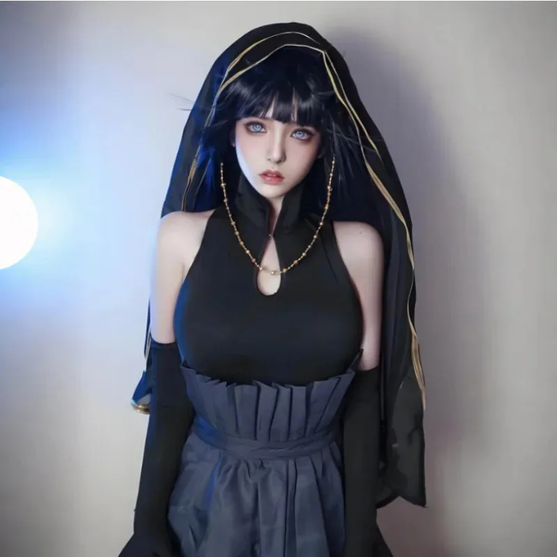 أزياء أنيمي التأثيرية هيوجا هيناتا فستان الزفاف الأسود اكسسوارات الديكور مجموعة كاملة حفلة الهالوين كرنفال Dr4;v'5,f;6.j;8'