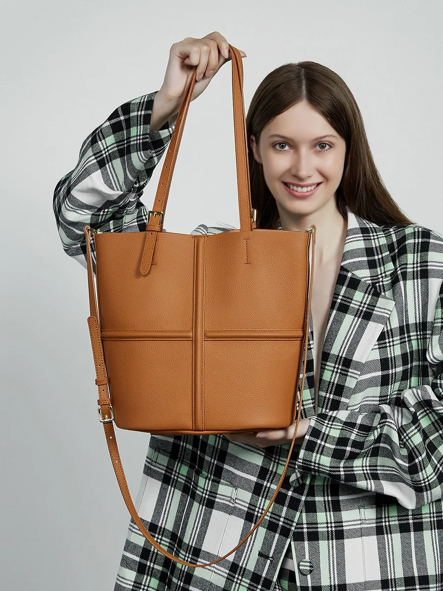 

Новая женская сумка-тоут, женская сумка из натуральной кожи, большая вместительная сумка, универсальная сумка на плечо, женская кожаная композитная сумка C357