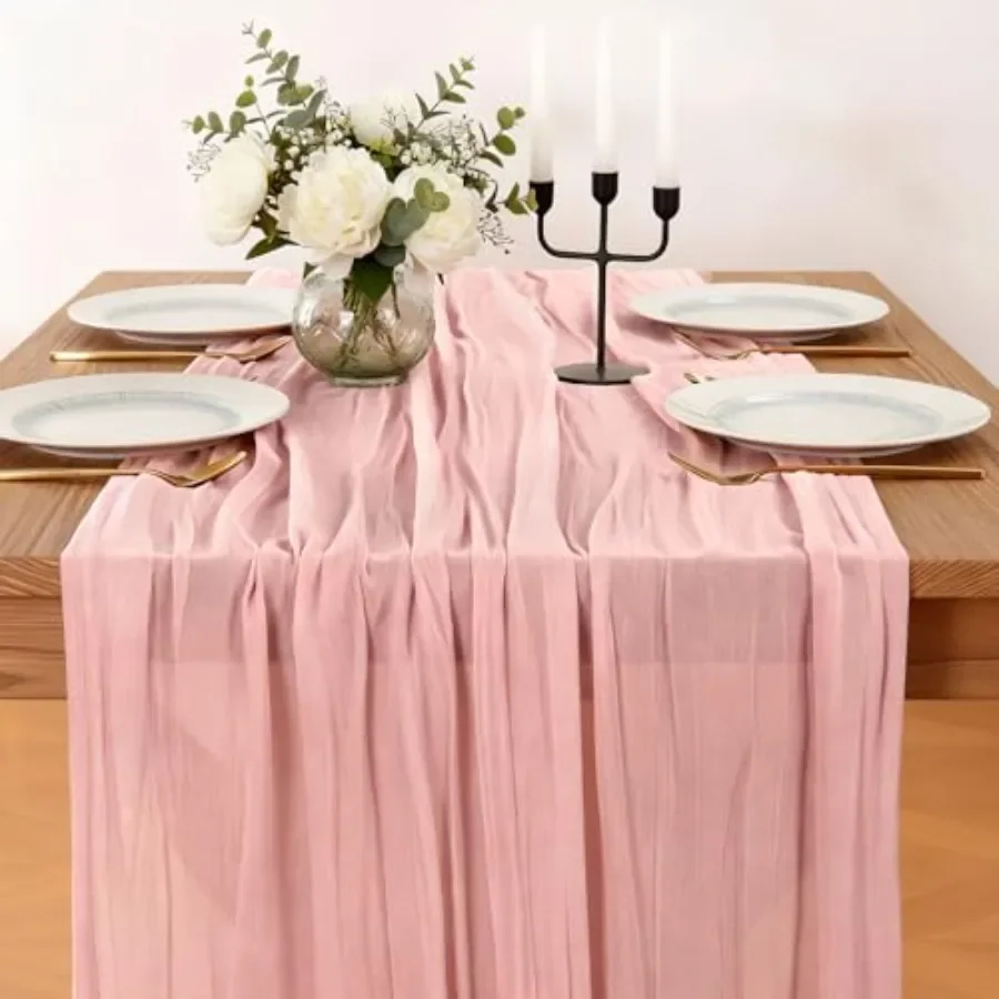 Cheesecloth Table Runner, 10 Feet Boho Rustic Cheese Cloth Gauze, 35x120 Inch Centerpieces Decor for Wedding Spring Easter Baby