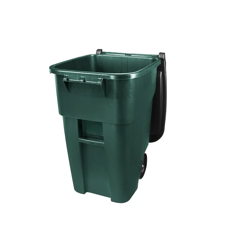 Rollout Heavy-Duty Wheeled Trash/Garbage Can, 50-Gallon, Dark Green, for Restaurants/Hospitals/Offices/Warehouses/Garage