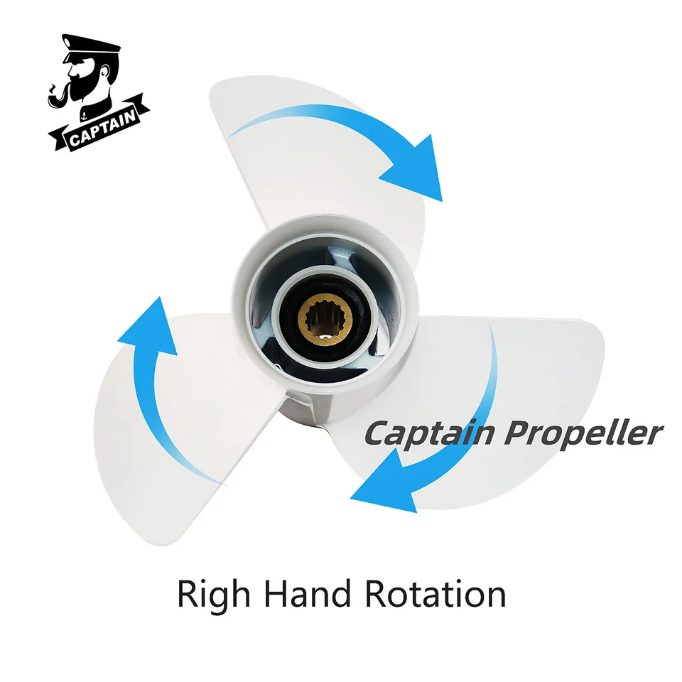 12 5/8x21 Captain Boat Propeller Fit Yamaha Outboard Engines 50 60 80 90 100 130HP Motor Aluminum Alloy Screw 3 Blade 15 Spline