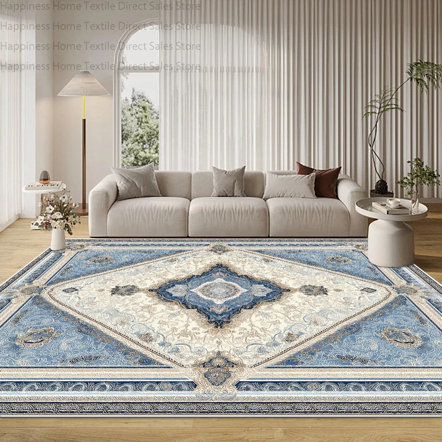 European Classical Style Living Room Luxury Carpet High-end Antiskid Washable Bedroom Decoration Mat Soft Fluffy Study Home Rug