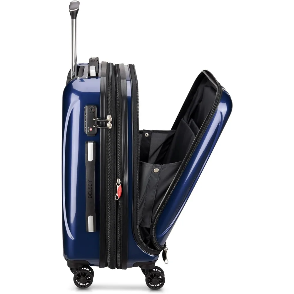 Conjunto de mala giratória de duas peças 19 e 29 em azul cobalto para viagens com bagagem leve