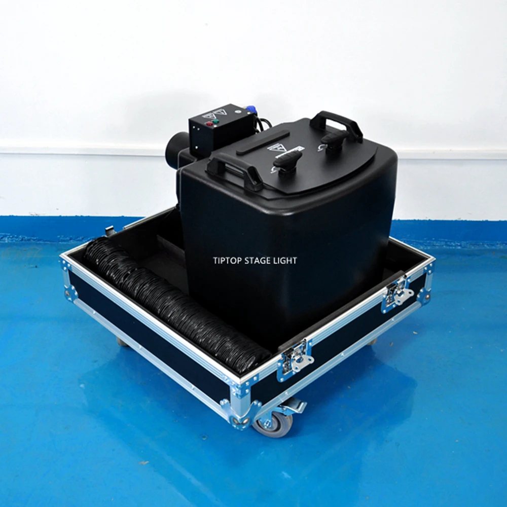 6000W Nightclub Low Ground Dry Ice CO2 Fog Jet Machine 110V/220V Flightcase Packing with Wheels High Power Wedding Party TIPTOP