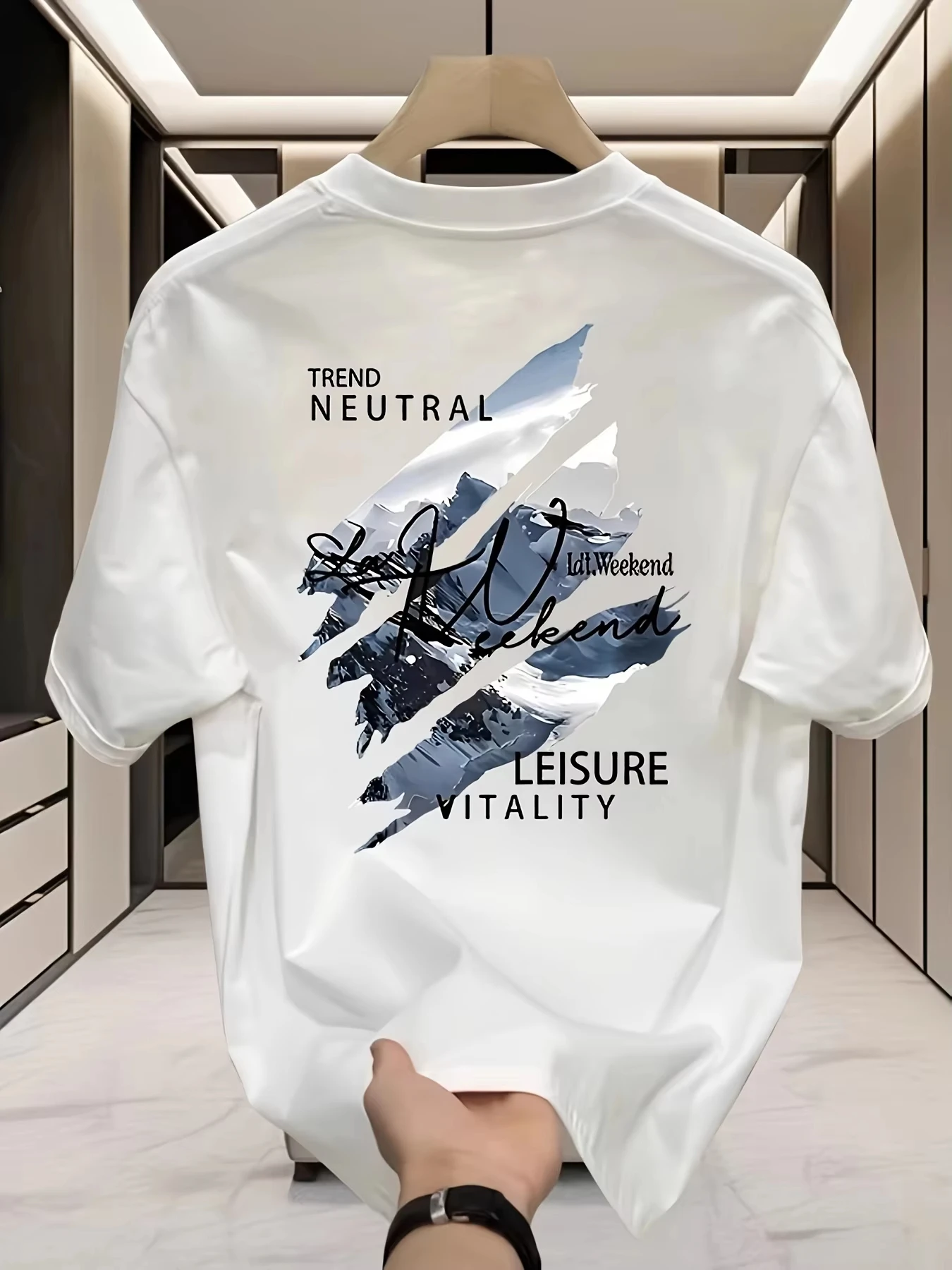 New Cotton Men's T-Shirt with Summer Street Style Pattern Print Suitable for Casual Combination with Women's Short-Sleeved Tops