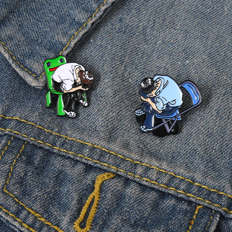 EVA Ikari Shinji Enamel Pins Cartoon Anime Frog Chairs Brooches Bag Lapel Button Badges Funny Jewelry Gift for Kids Friends