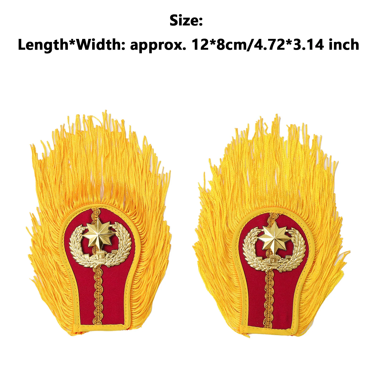 Drum Horn Band Tassel Shoulder Badge Fringe Chain Applique Epaulet Clothing Costume Accessories for Uniform Matching Party