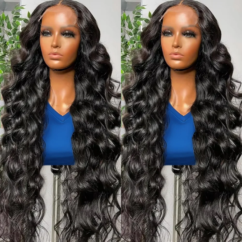 Nature Water Wave 13x4 13x6 HD Transparent Lace Frontal Wig Loose Deep Wave Lace Front Human Hair Wigs for Women Pre Plucked