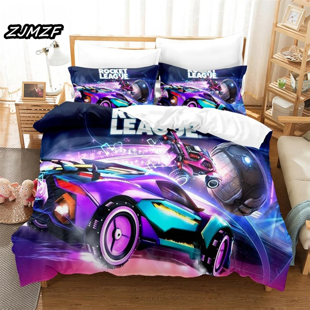 Rocket League Single Bedding Set America Car Gaming Bed Linen Boys Teens Double Twin Queen King Size Duvet Cover With Pillowcase