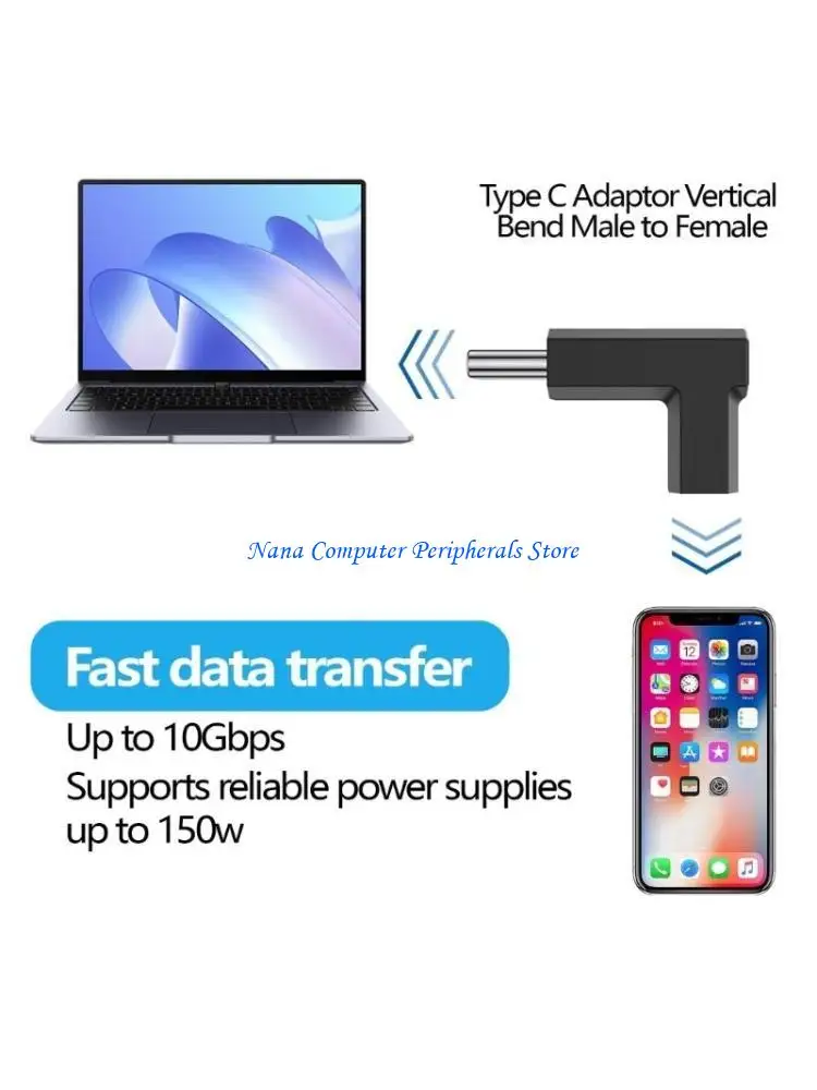 F68C Type C Extension Adapters USB C Female to Male Extended Connectors Aluminum