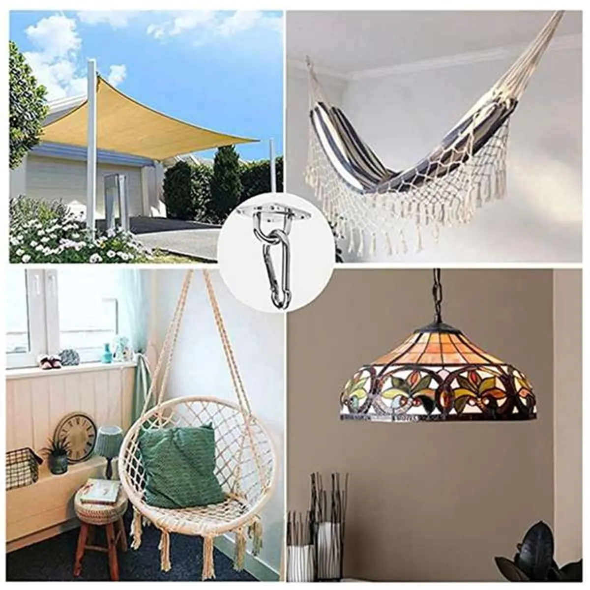 【2026 TOP Global】▼△◑Awning Attachment Set, Heavy Duty Sun Shade Sail Stainless Steel Hardware Kit for Garden Triangle and Square