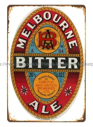 shop signs MELBOURNE BITTER Australian Beer label metal tin sign