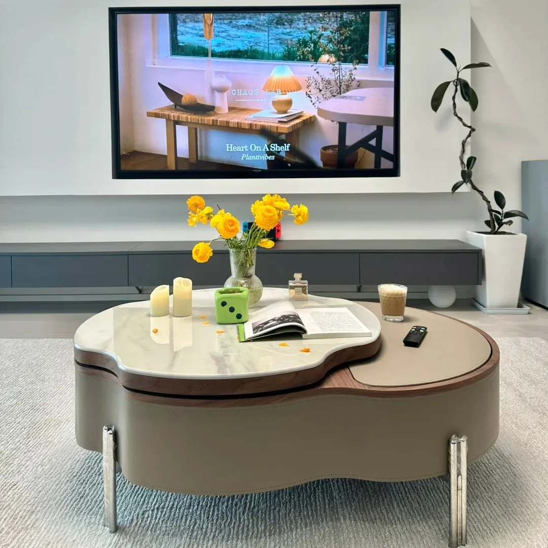 

Light luxury living room function lifting coffee table small apartment creative senior designer tea table new
