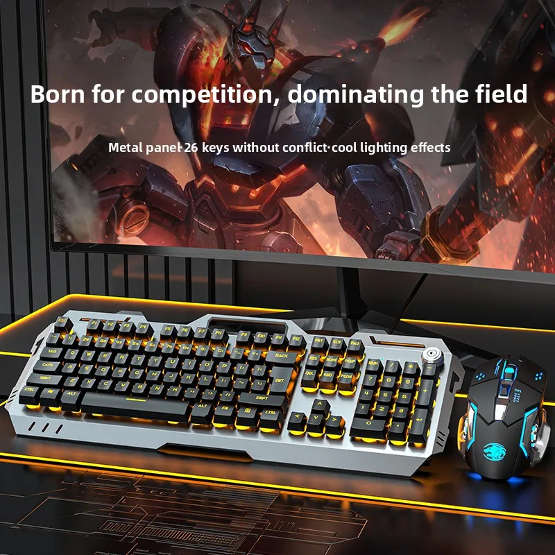 Wireless Keyboard Mouse Combo Keys G Rechargeable Rgb Mechanical Feel Volume Knob Phone Stand Desktop Pc Office Gaming