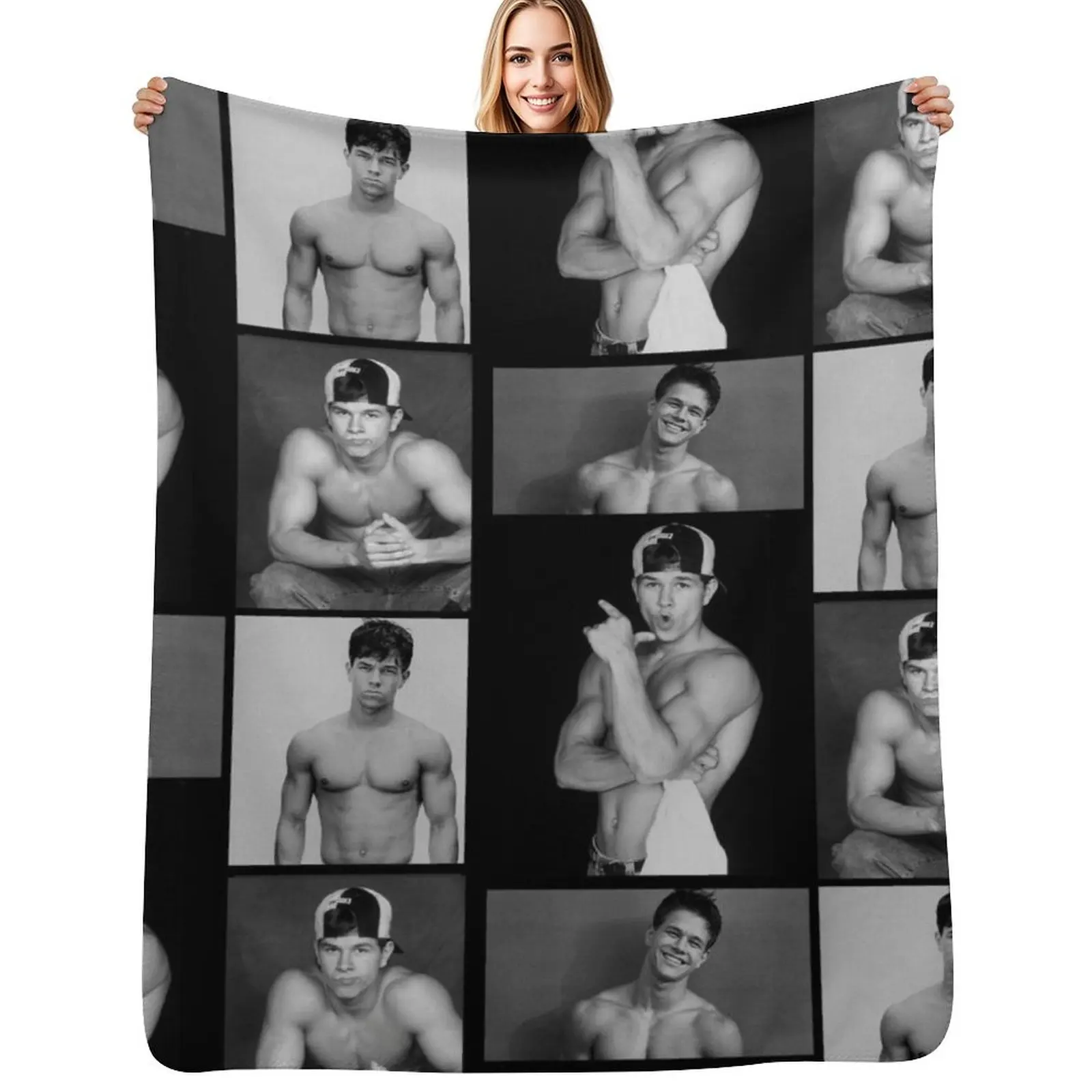 Mark Wahlberg Collage Throw Blanket Stylish Decor Blanket Gift for Friends Roommate