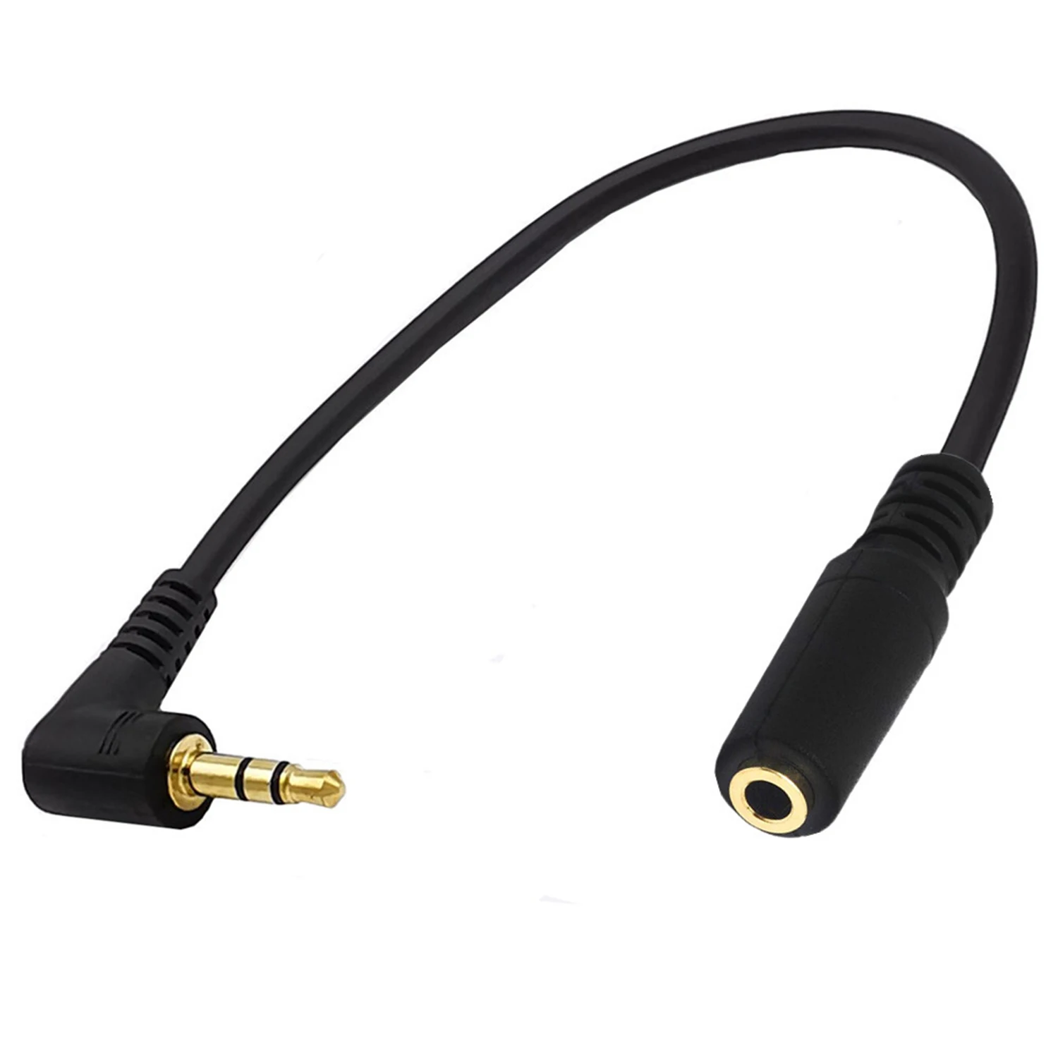 1pc Gold 3.5mm 3 Pole TRS Right Angled Angle Audio Stereo Male To 3.5mm 3pole Female Extension Headphone Adapter Connector Cable